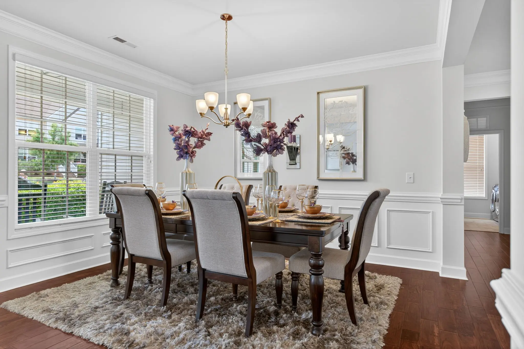 Dining room, styled to sell